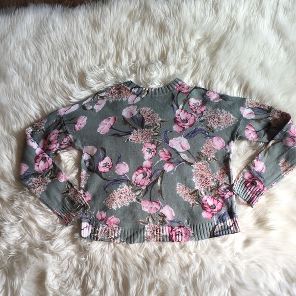 Show Me Your Mumu Cropped Varsity Sweater - in Primavera Floral Knit - Picture 13 of 16